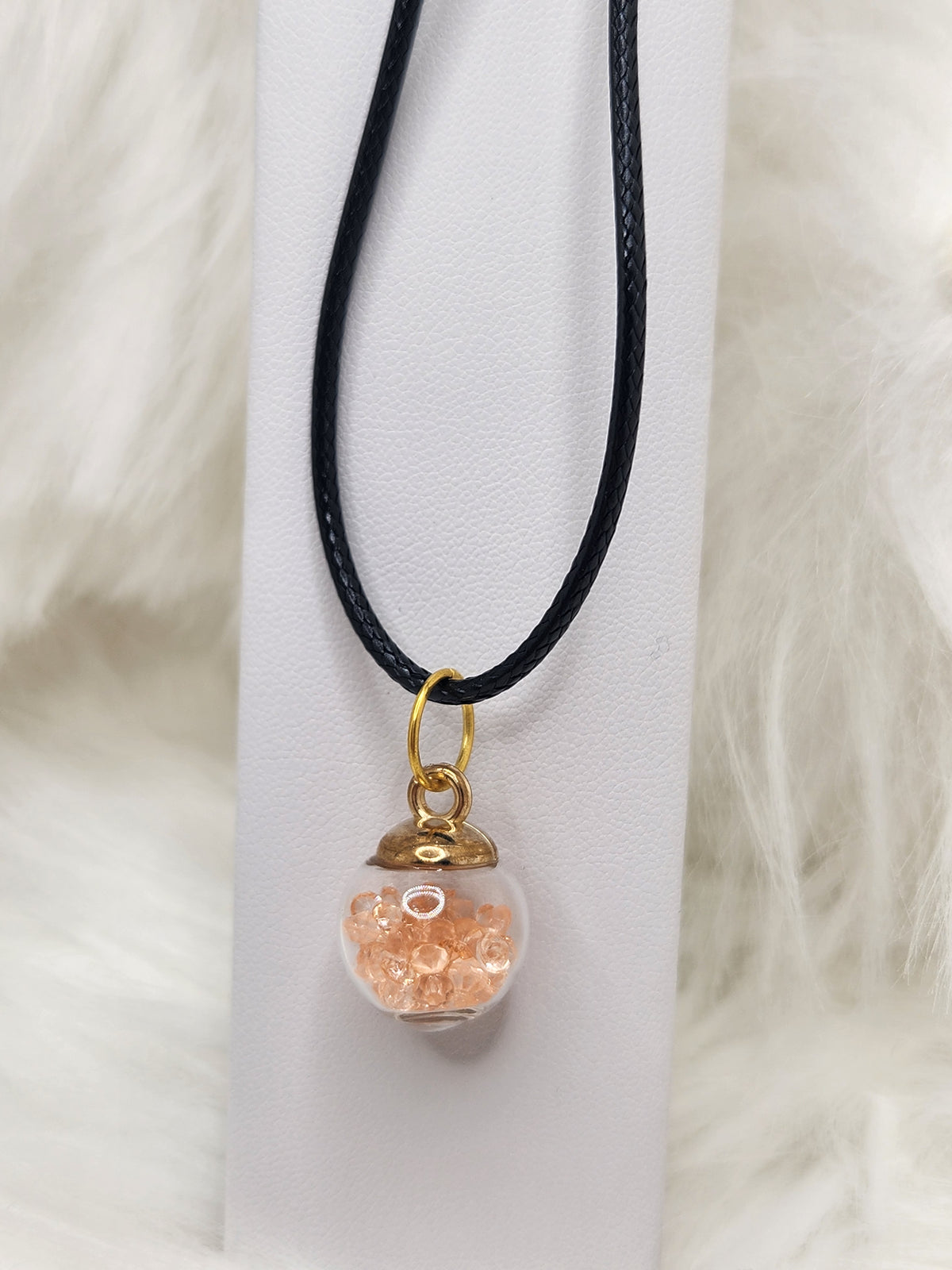 Floating Peach Crystals Globe