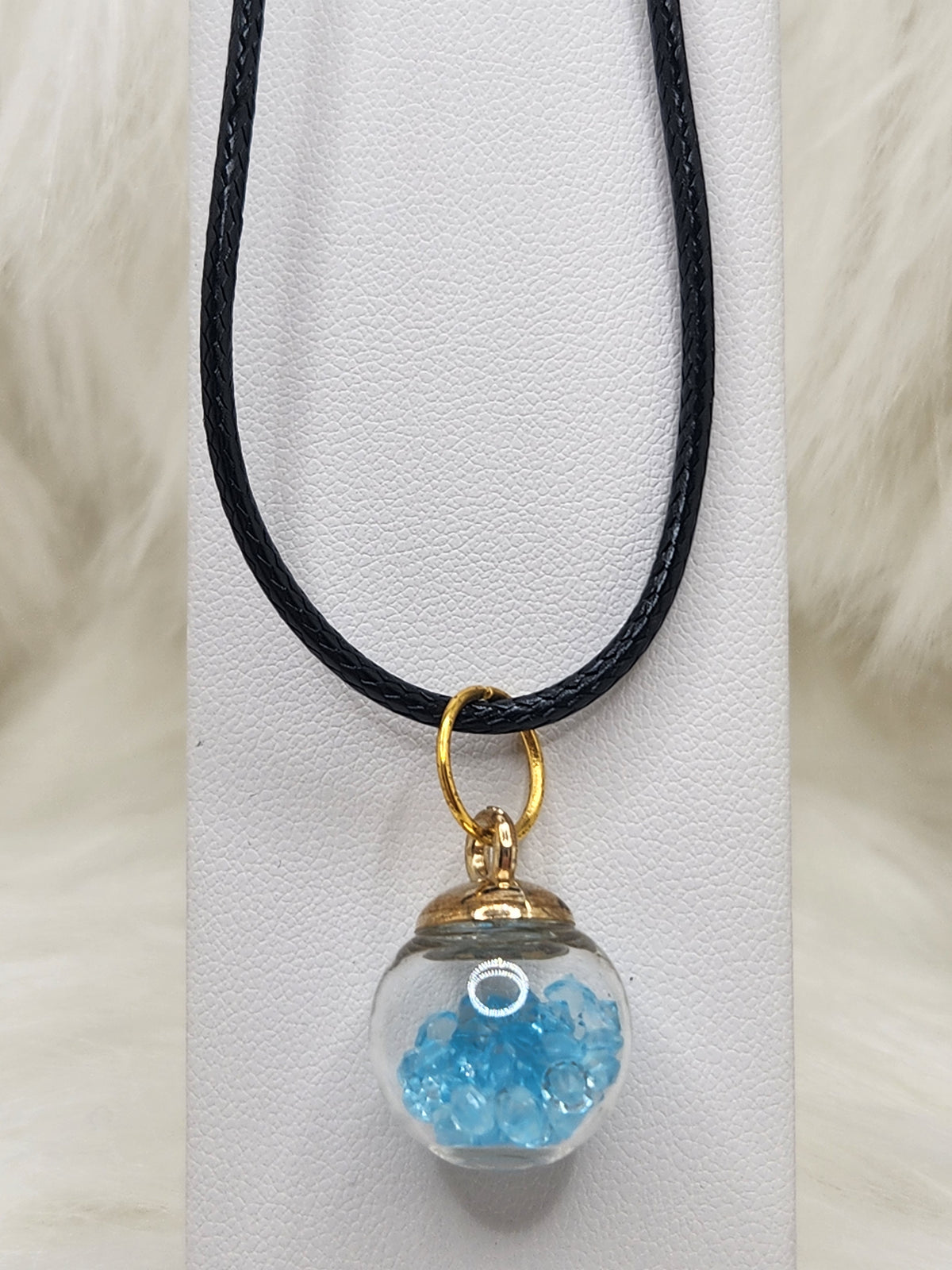 Floating Light Blue Crystals Globe