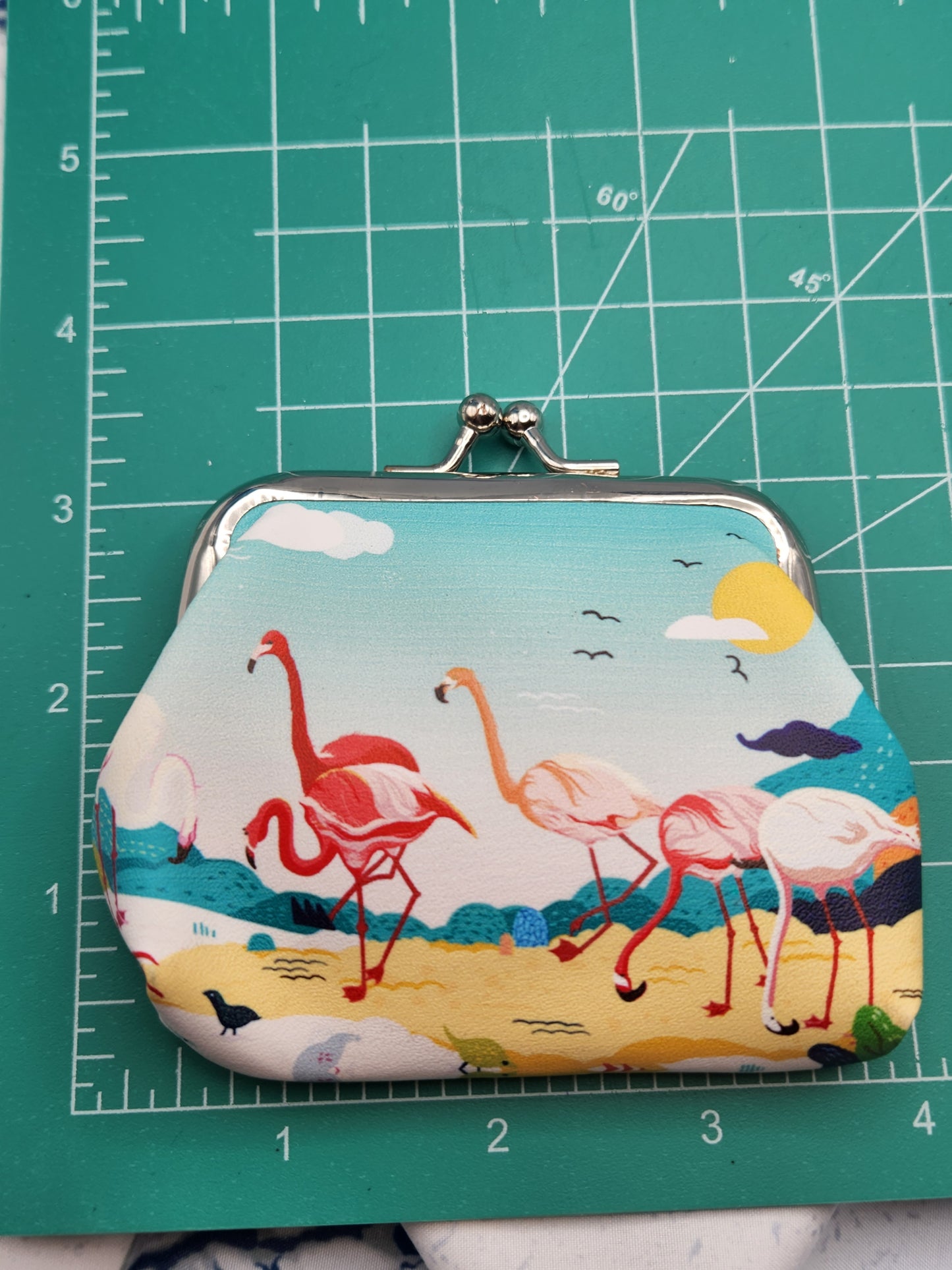 Flamingo Vinyl Snap Change Purse