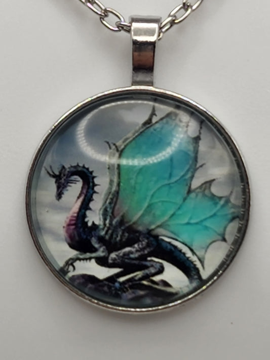 Winged Dragon Pendant with Chain