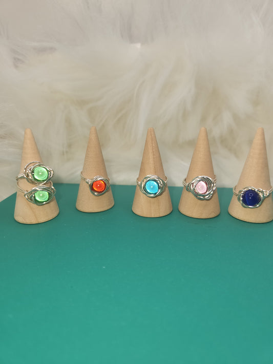 Wire Wrapped Bird Nest Rings