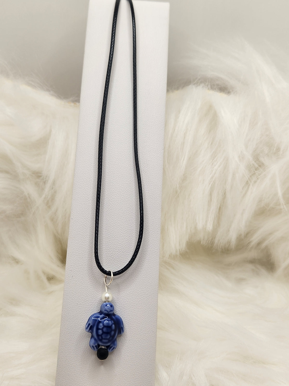 Blue Smiling Turtle Necklace