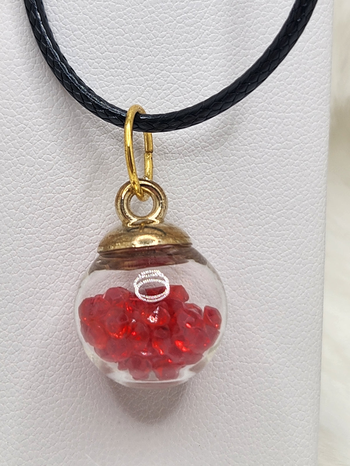 Floating Red Crystals Globe