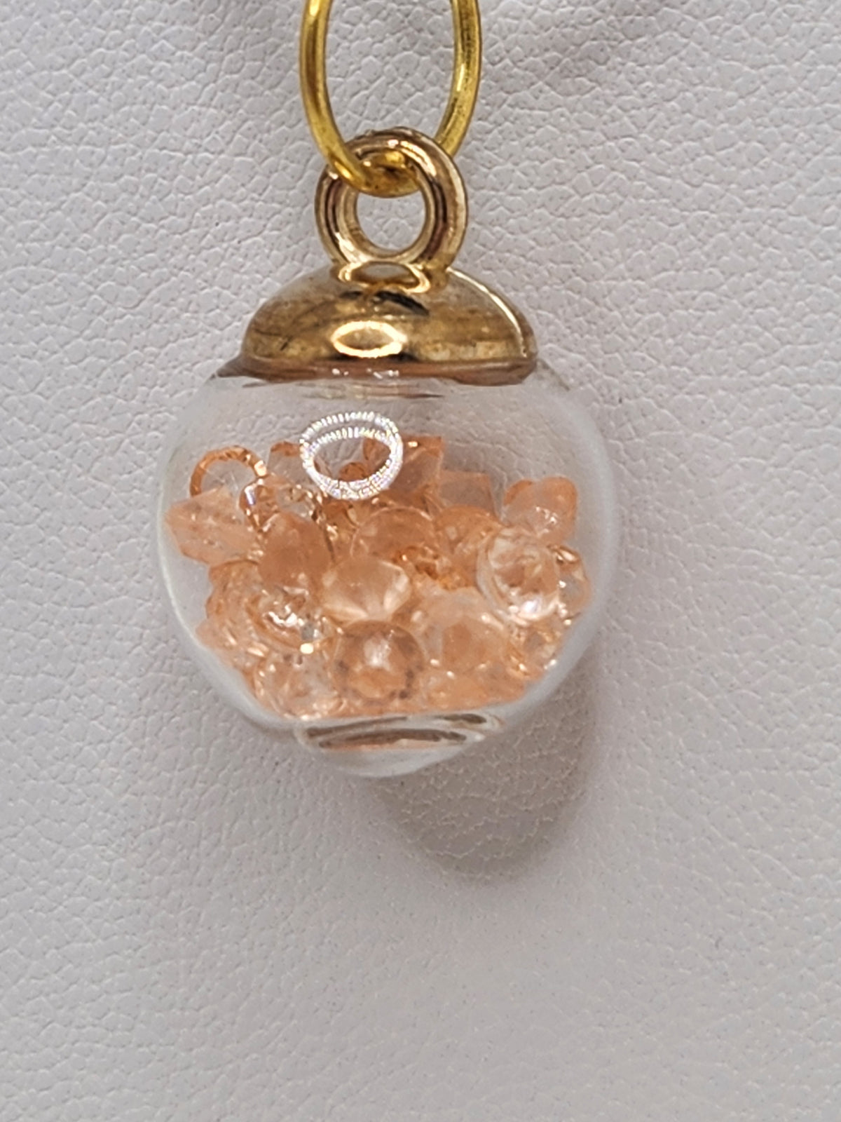 Floating Peach Crystals Globe