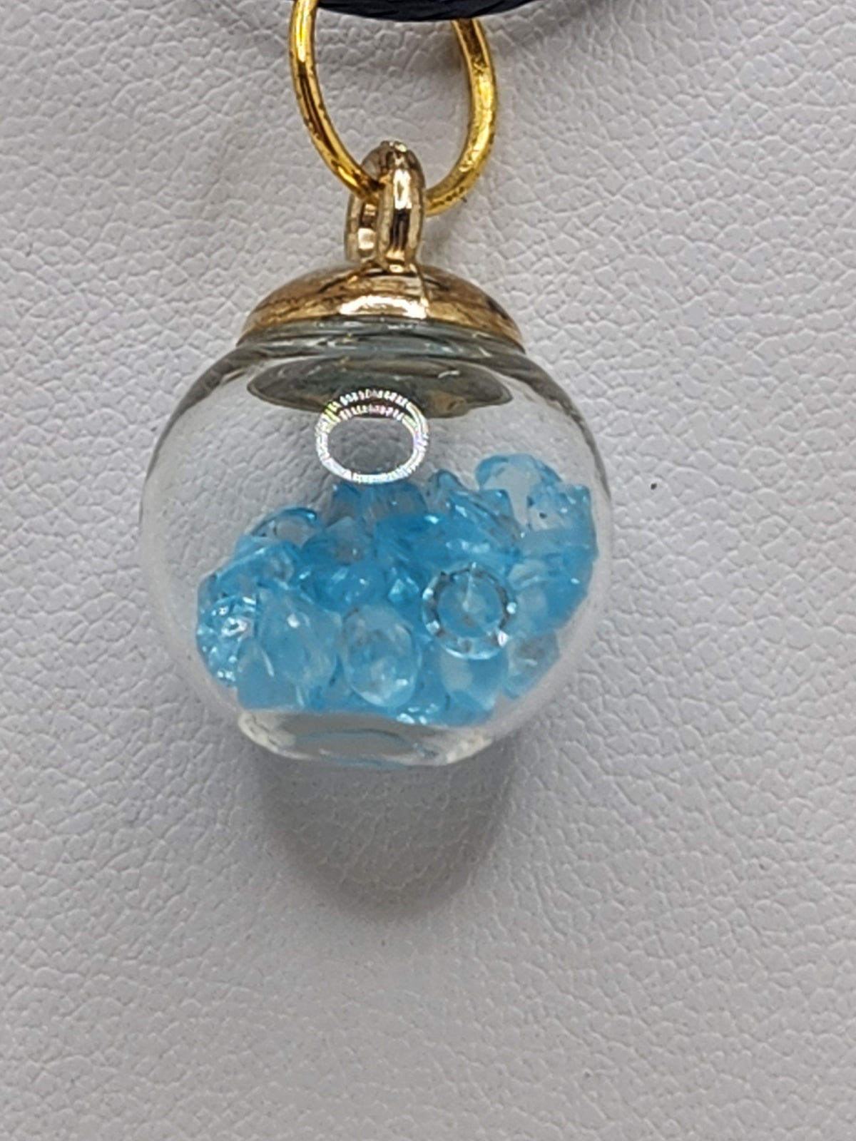 Floating Light Blue Crystals Globe