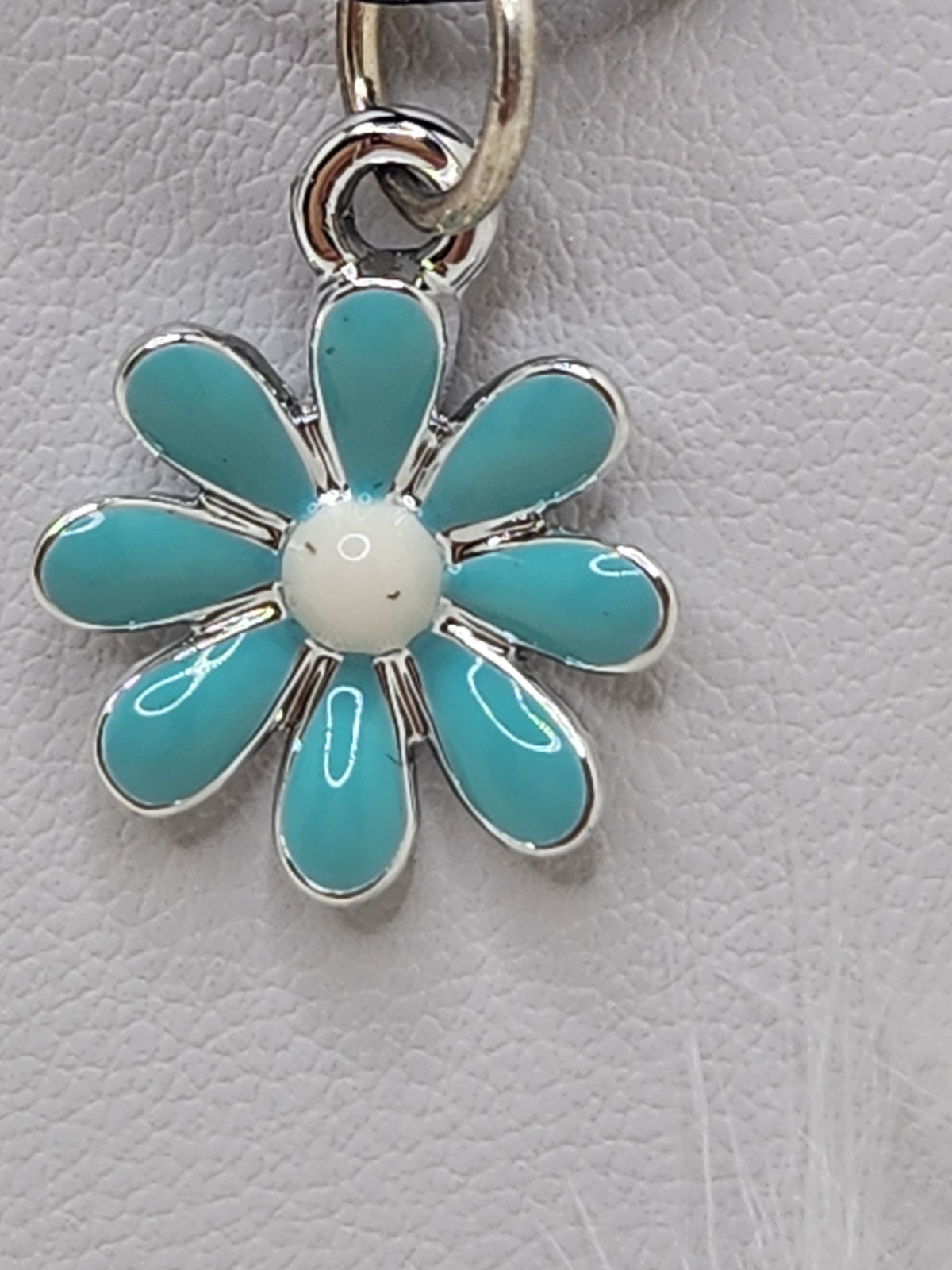 Small Aqua Enamel Flower
