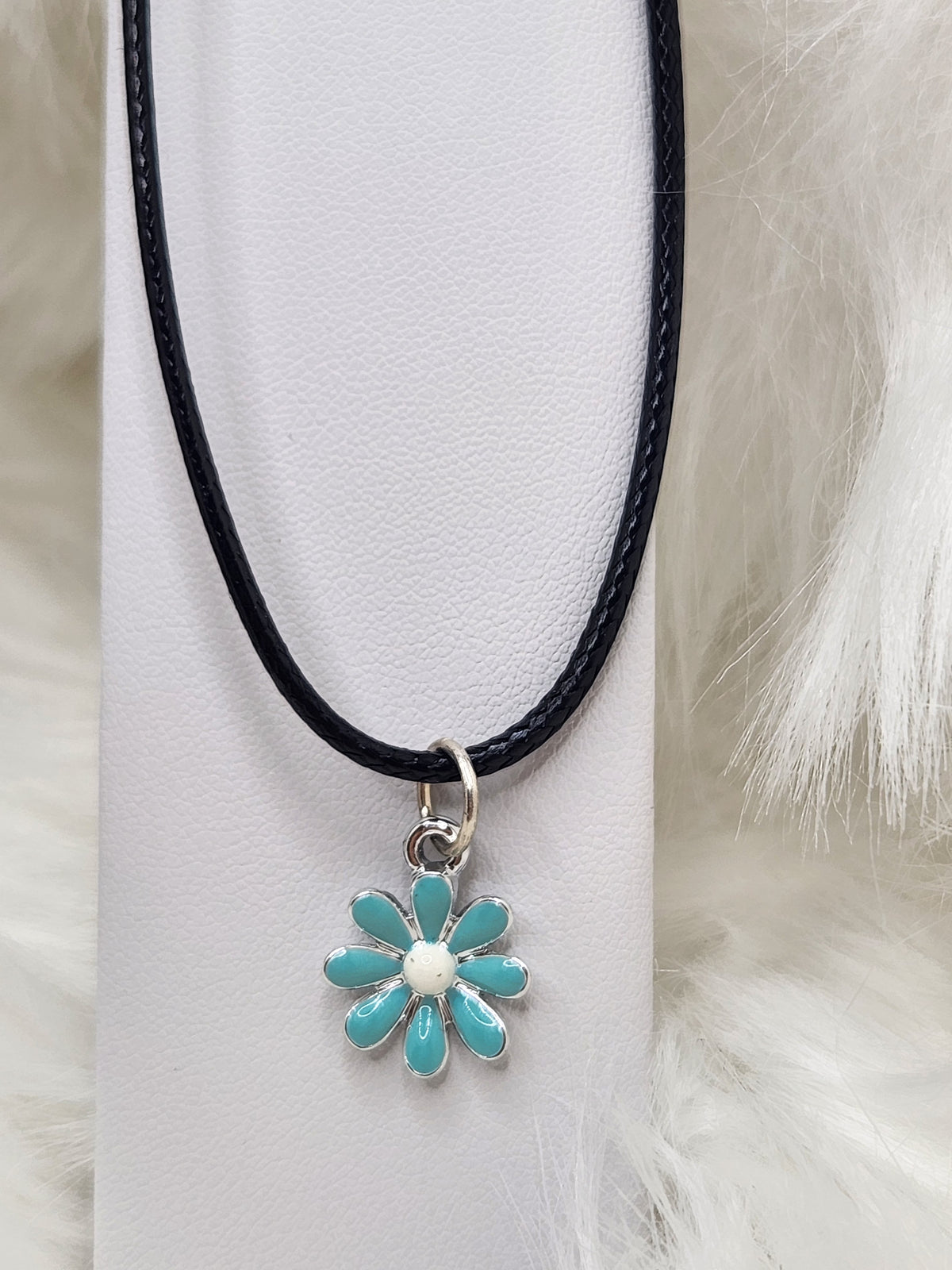 Small Aqua Enamel Flower