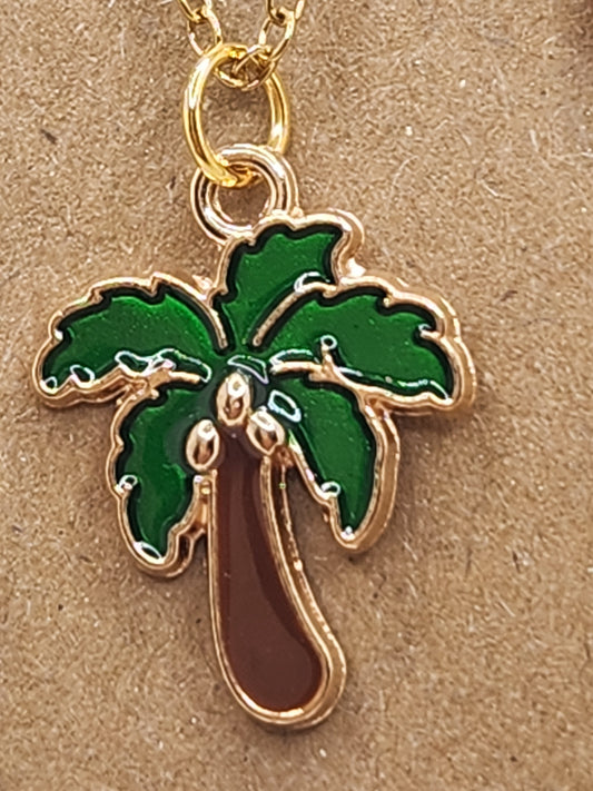 Palm Tree Necklace and Earring Set