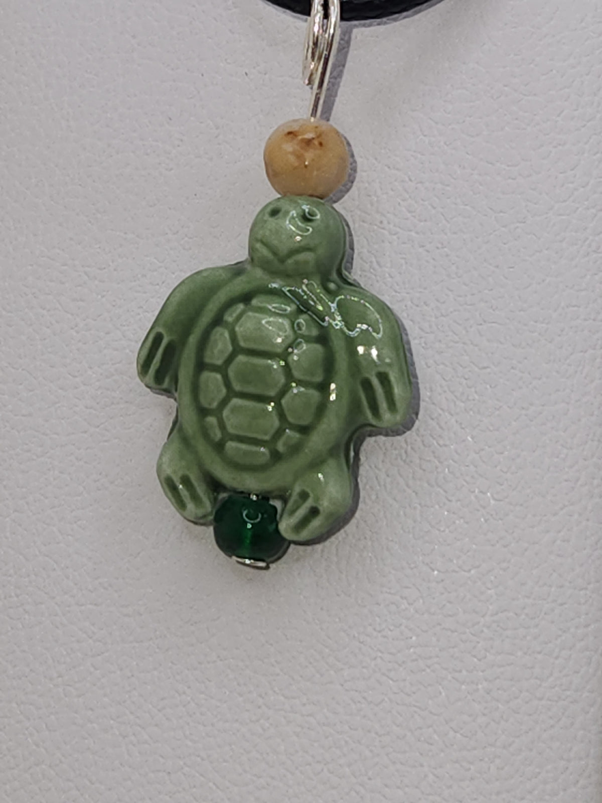 Green Smiling Turtle Necklace